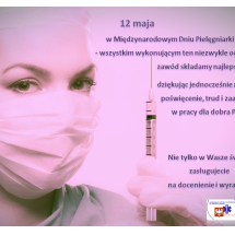 12 maja - Międzynarodowy Dzień Pielęgniarki i Położnej